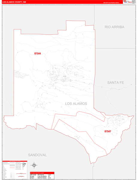 Los Alamos County, NM Zip Code Map